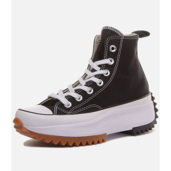 Women's Converse Run Star Hike High Top Sneakers Black White 8.5 (W) - Picture 2 of 10